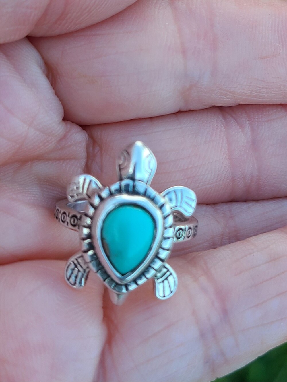 James Avery Turquoise Turtle Ring Size 5 - Picture 9 of 11